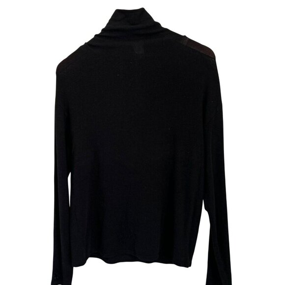 Reformation Jeans Reid Black Turtleneck Long Sleeve Top Oversized Light Size XSm - Picture 6 of 8